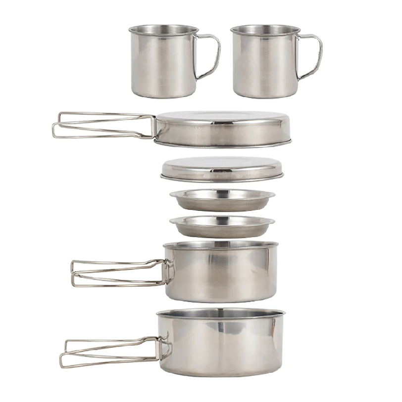 Camping Cooking Hot Plate - 8 stks/set Camping Kookgerei Mess Kit
