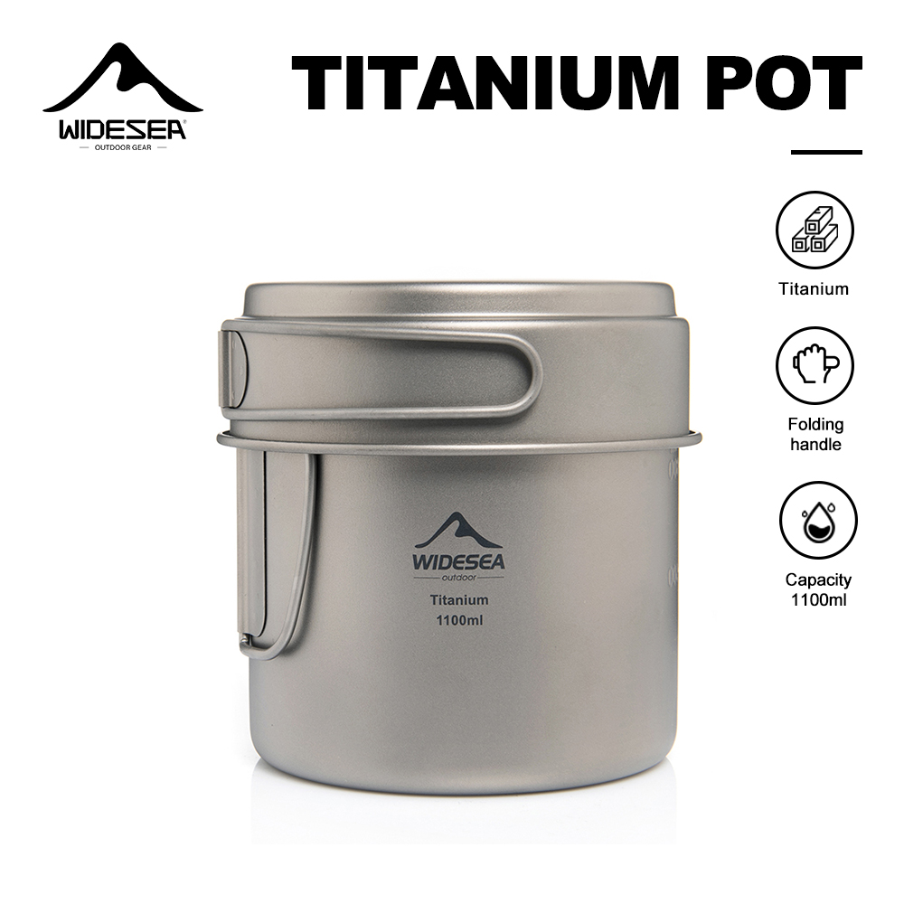 Camping Cooking Oil - Widesea Ultralight Titanium Campingpot 1100ml Opvouwbaar