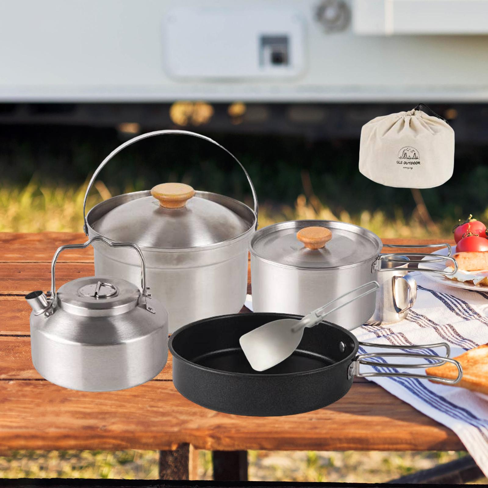 Campfire Cooking - Campingkookgerei Kookuitrusting Draagbare koekenpan met anti-aanbaklaag,