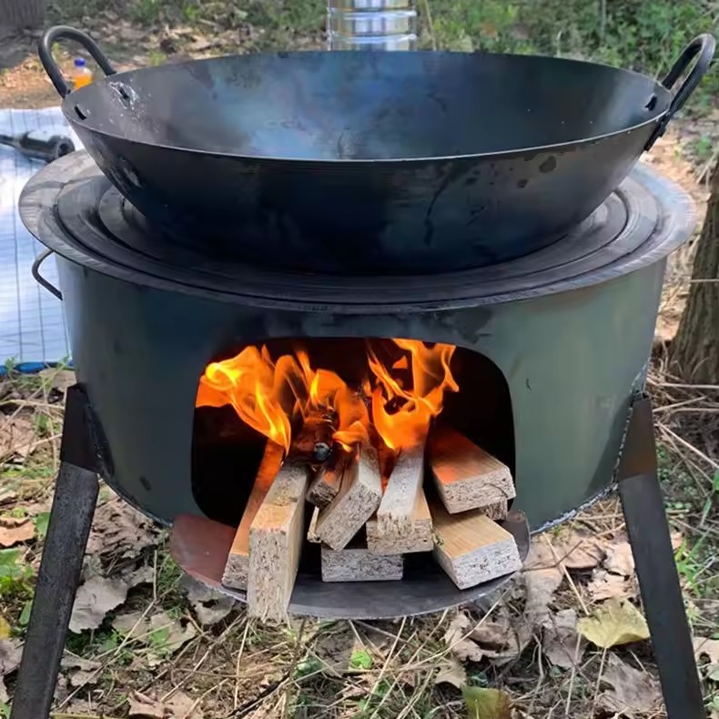 Camping Cooking Hot Plate - 68cm Draagbare Afneembare Buitenkooktoestel Verplaatsbare Campinghoutkachel