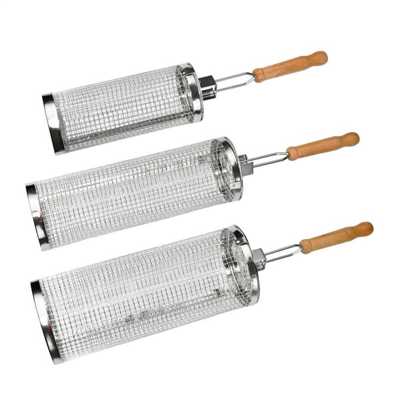 Camping Cooking Gifts - 1 stuk roterende BBQ-kooi van roestvrij