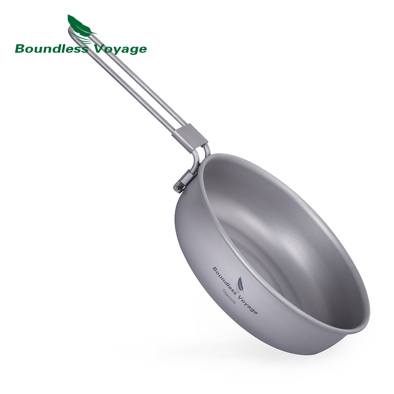 Camping Cooking Equipment - Grenzeloze Voyage Ultralichte Titanium Koekenpan Met
