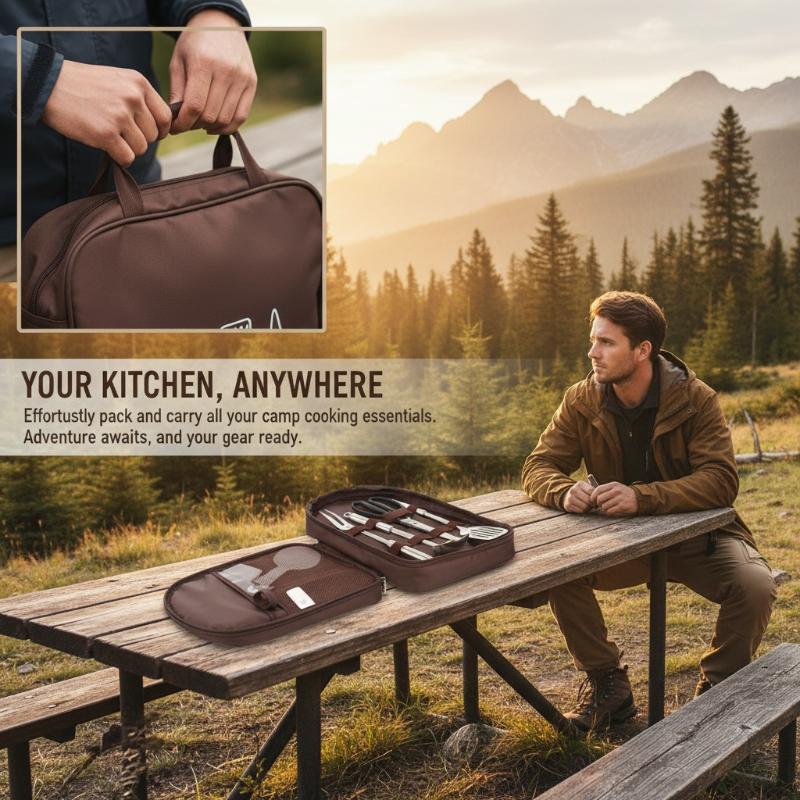 Camping Cooking Utensil Organizer - Kooktas voor buiten Campingopbergtas Draagbare opbergtas