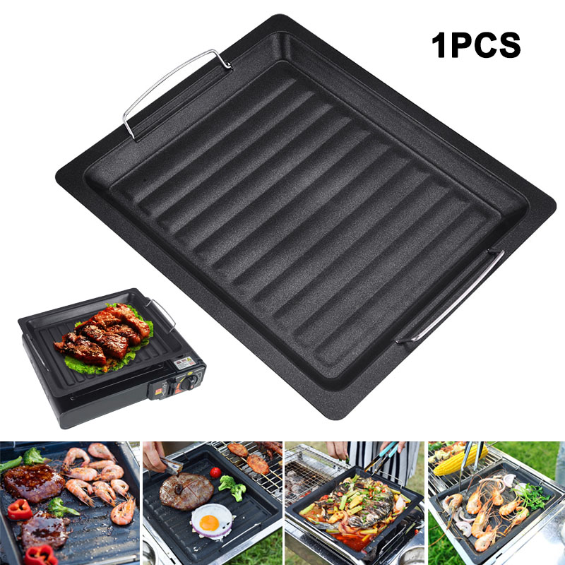 Camping Cooking Equipment - Buiten dikke vierkante grillpan met twee