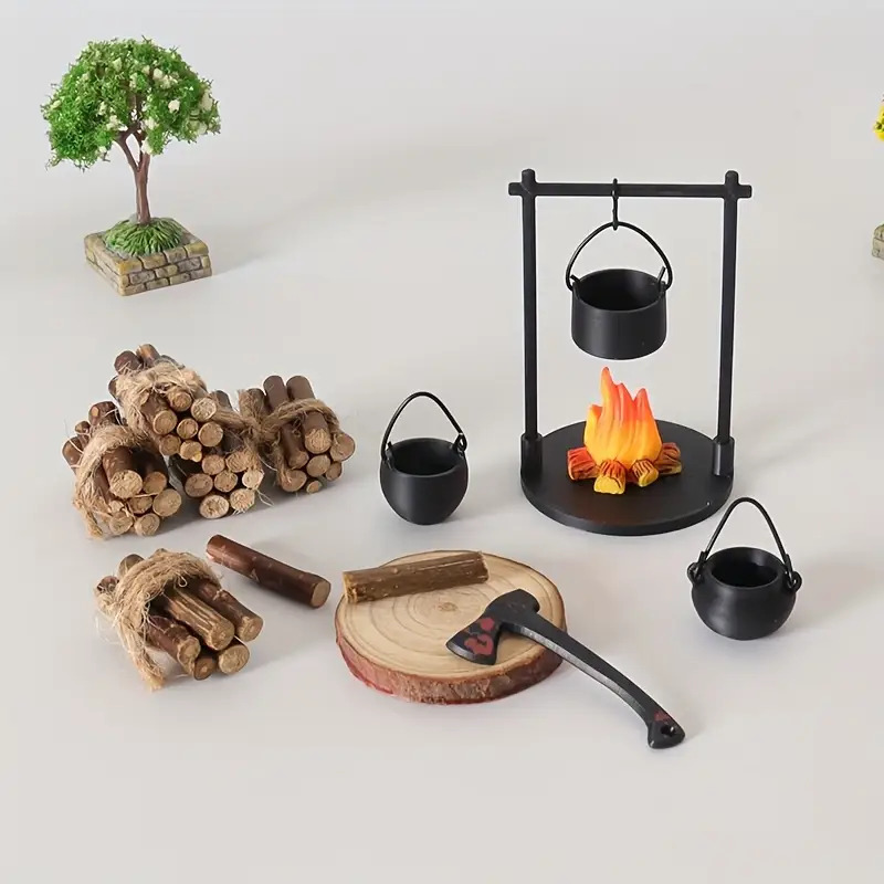 Campfire Cooking - Mini Kampvuur Hangende Kachel Pot Poppenhuis