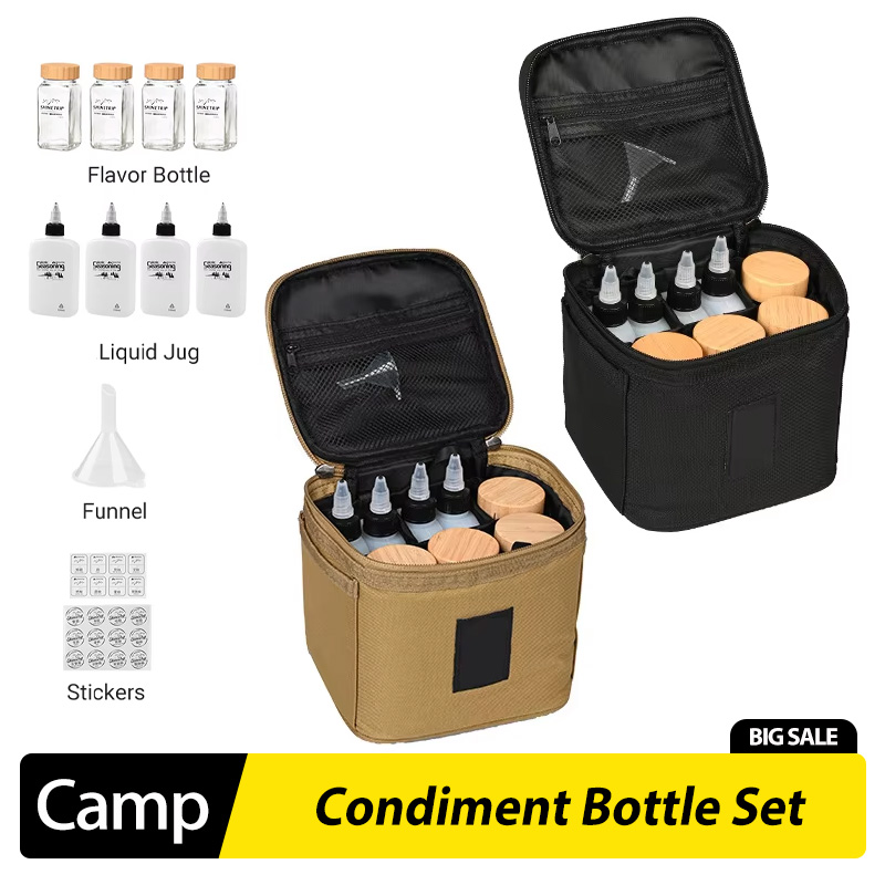 Camping Cooking Oil - Outdoor Camping Kruidenflesjesset Picknick Kruidenbox Oliefles