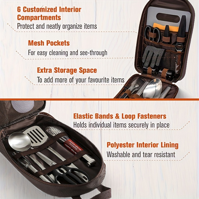 Kooktas voor buiten Campingopb - Camping Cooking Utensil Organizer recensie en prijs